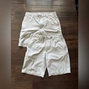 Mens 2 x Greg Norman Grey Technical Cargo Style Shorts. NWOT